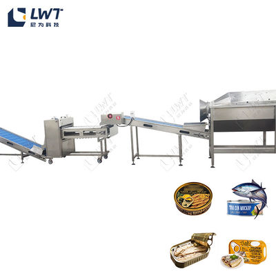 Dòng sản xuất cá đóng hộp Thiết bị chế biến hộp cá đóng hộp màu vàng