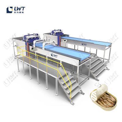 Bộ đầy đủ Thiết bị chế biến cá đóng hộp đóng hộp Herring Hairtail Tilapia Tuna Sardine dây chuyền sản xuất